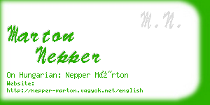 marton nepper business card